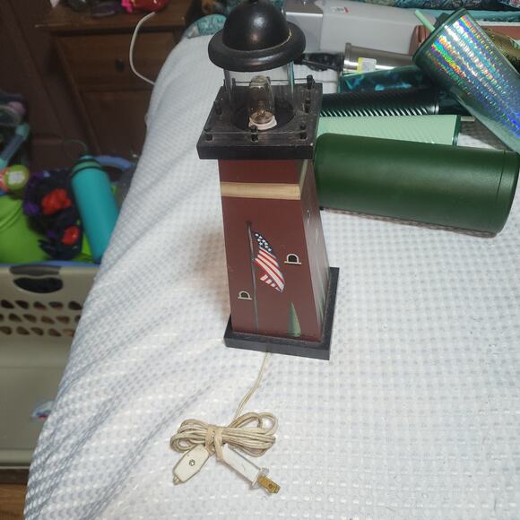 NCE EUC 14" HANDCRAFTED NIGHT LIGHT LIGHTHOUSE WELCOME  LAMP SEA SIDE LIGHT - Picture 1 of 11